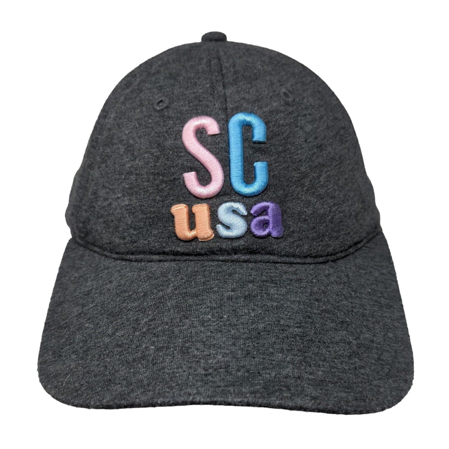 SC USA Slideback Hat Gray OSFM Adjustable Embroidered 6 Panel Home Free
