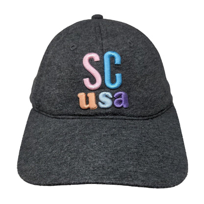 SC USA Slideback Hat Gray OSFM Adjustable Embroidered 6 Panel Home Free