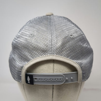 RepYourWater Trucker Hat Gray Beige One Size Rainbow Trout Fish Mesh Back