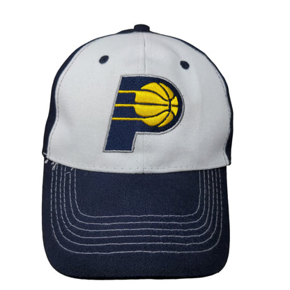 Main Gate Men's Strapback Hat Blue White Embroidered Indiana Pacers Logo Cotton