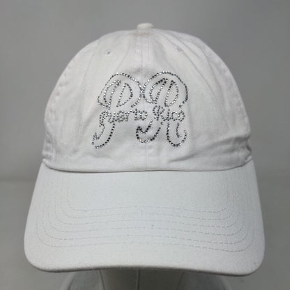 Puerto Rico Slideback Hat White OSFA Newhattan Rhinestone Bling