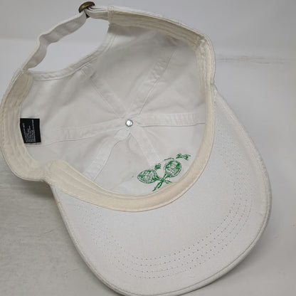 Malibu Tennis Club Hat Baseball Cap White One Size Slideback Racket Logo Sport