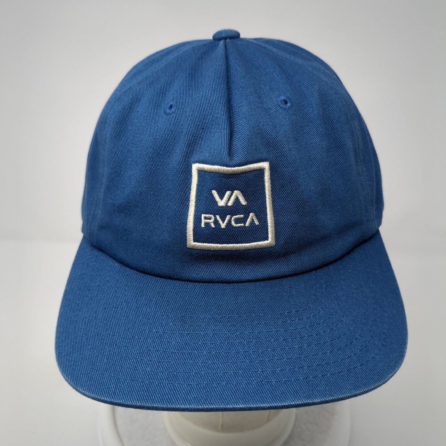 VA RVCA Snapback Hat Blue One Size Adjustable Mid Fit Embroidered Cotton