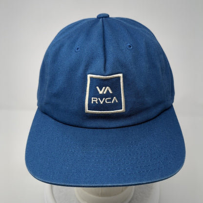 VA RVCA Snapback Hat Blue One Size Adjustable Mid Fit Embroidered Cotton