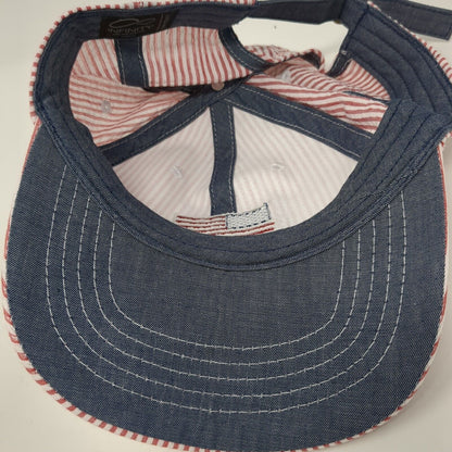 American Flag Slideback Hat Multi One Size Seersucker Striped Infinity