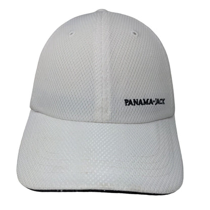 Panama Jack Strapback Hat White OSFM Adjustable Embroidered Breathable Mesh