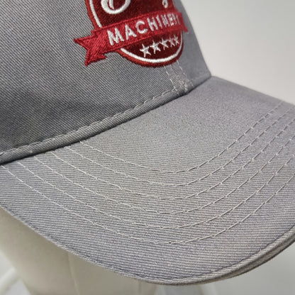 Crown Baseball Cap Gray Red White OSFM Mesh Back USA Flag Berry Machinery hat