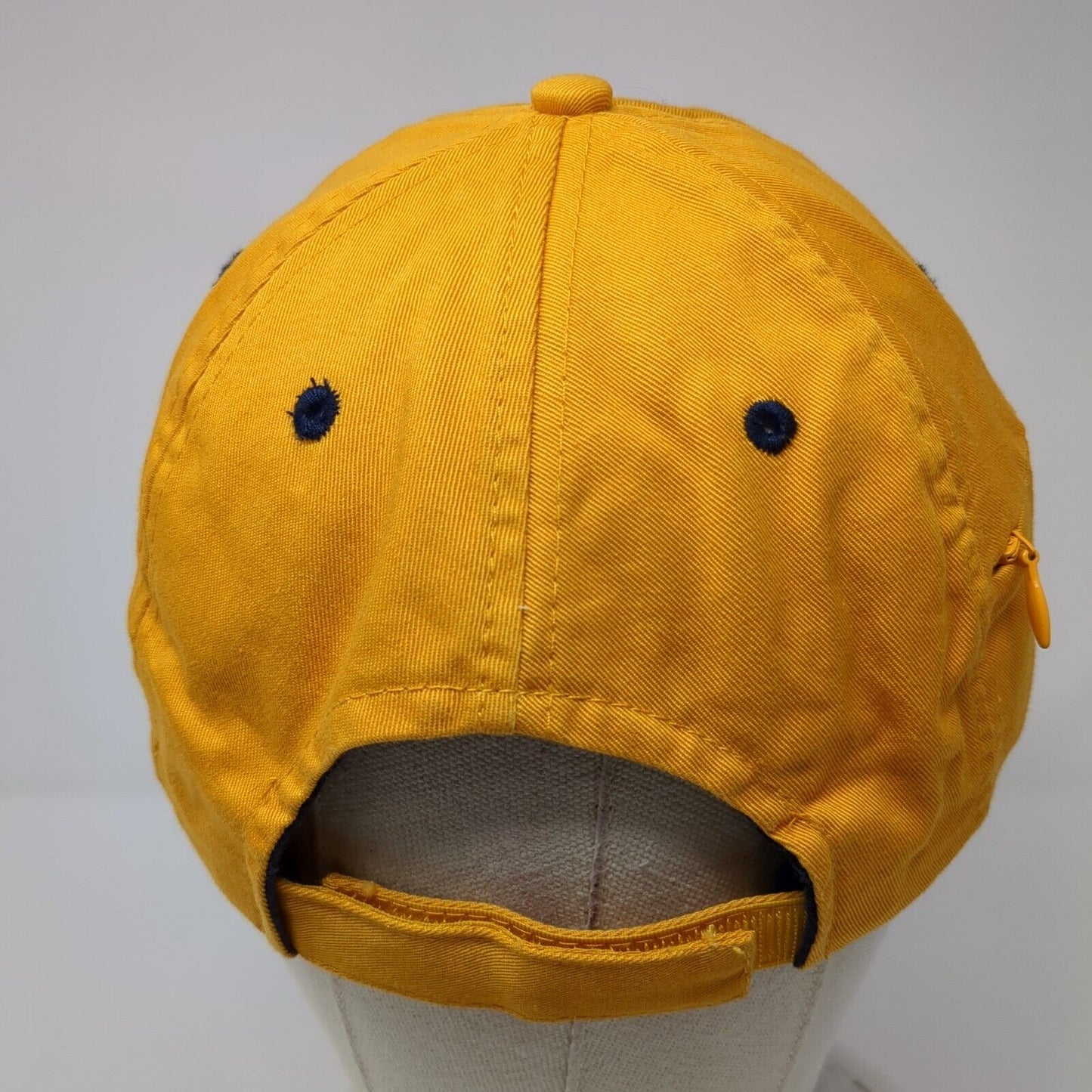 White Pass Strapback Hat Yellow One Size Adjustable Embroidered 6 Panel Cotton