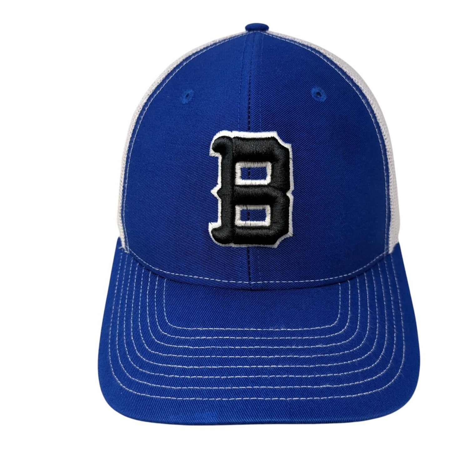 Letter B Snapback Mesh Back Trucker Hat Blue One Size Richardson 6 Panel