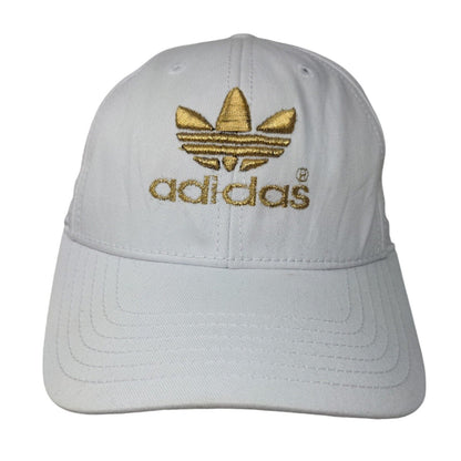 Adidas Gold Trefoil Slideback Hat White OSFM Embroidered Newhattan