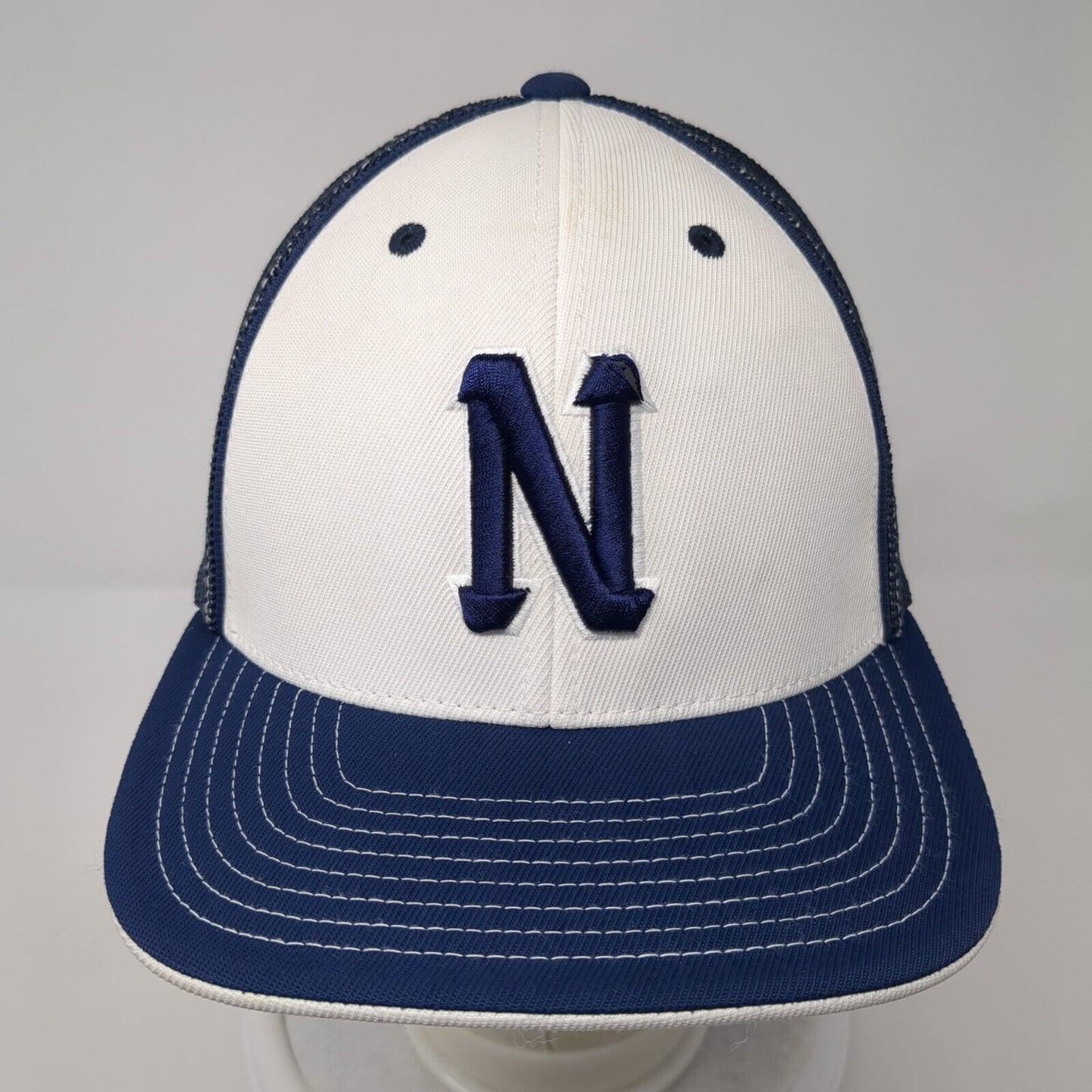 Letter N Fitted Mesh Back Trucker Hat Blue 7 3/8-8 Pacific Headwear