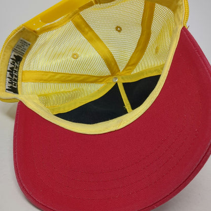 Citeez Brooklyn New York City Trucker Hat Red Yellow Mesh Snapback One Size Cap