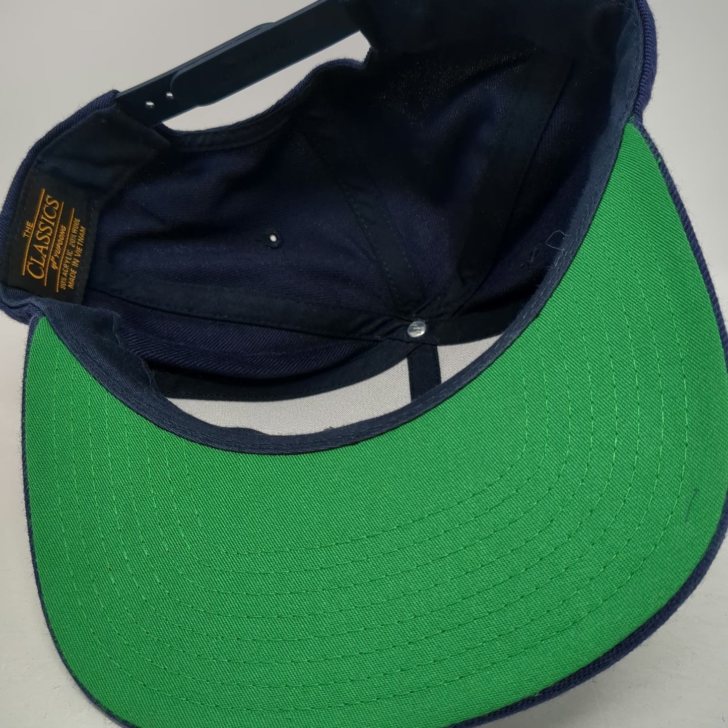 Yupoong Snapback Blue Hat One Size Granite Roots Brewing Flat Brim Green Under