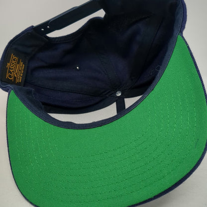 Yupoong Snapback Blue Hat One Size Granite Roots Brewing Flat Brim Green Under
