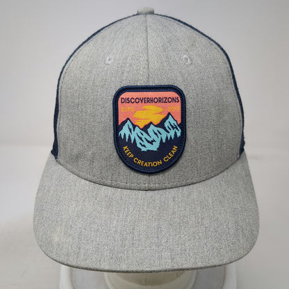 DiscoverHorizons Trucker Hat Gray One Size Mesh Back Snapback Nature Patch Sun
