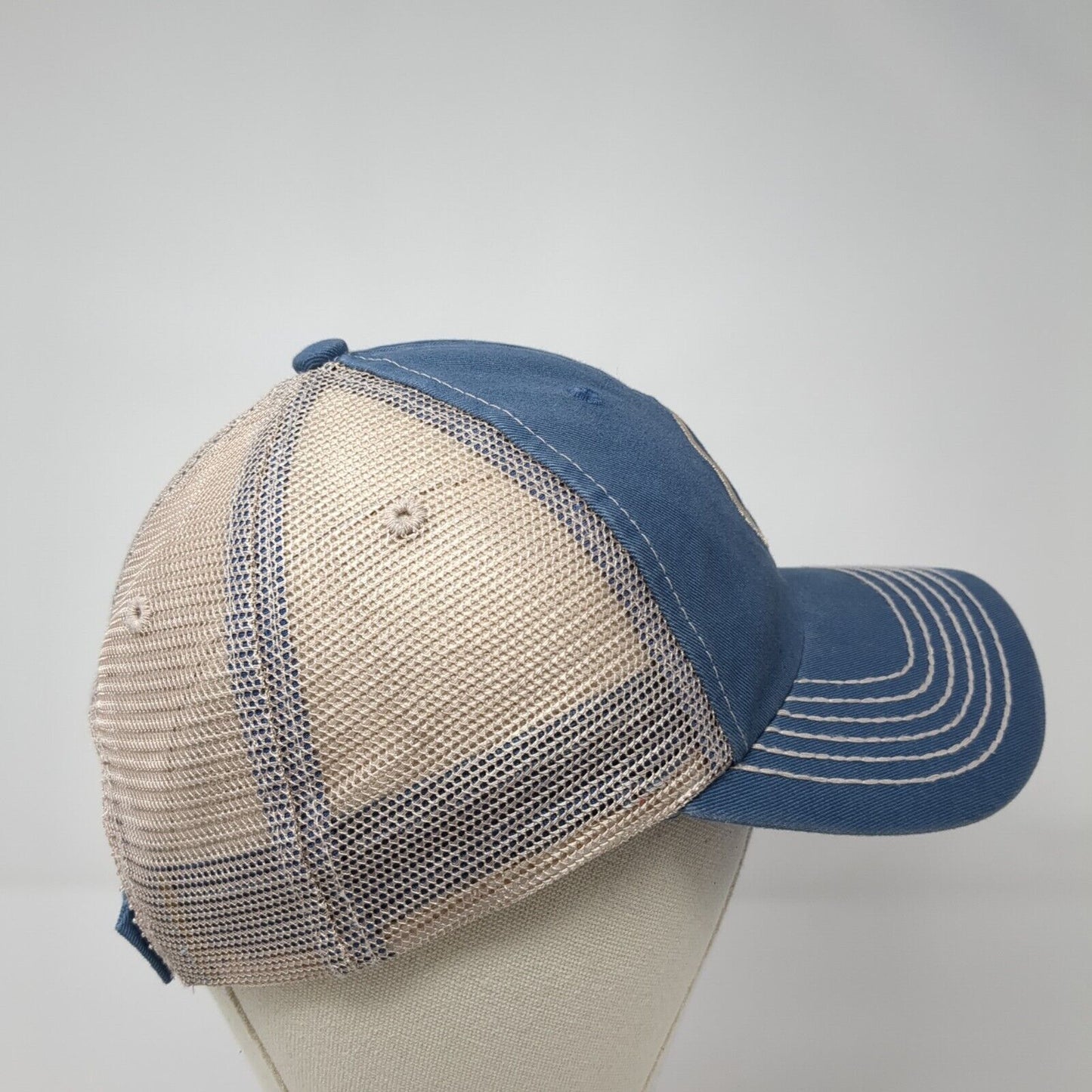 Asgrow Strapback Mesh Back Trucker Hat Blue One Size Adjustable Outdoor