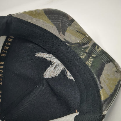 Mucker Bucket 5 Panel Green One Size Hat Duck Camo Rope Snapback Outdoor Hunting