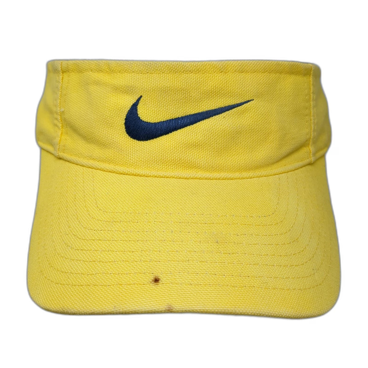 Nike Visor Yellow Swoosh Strapback Golf Athletic Sun Sport Hat Vintage