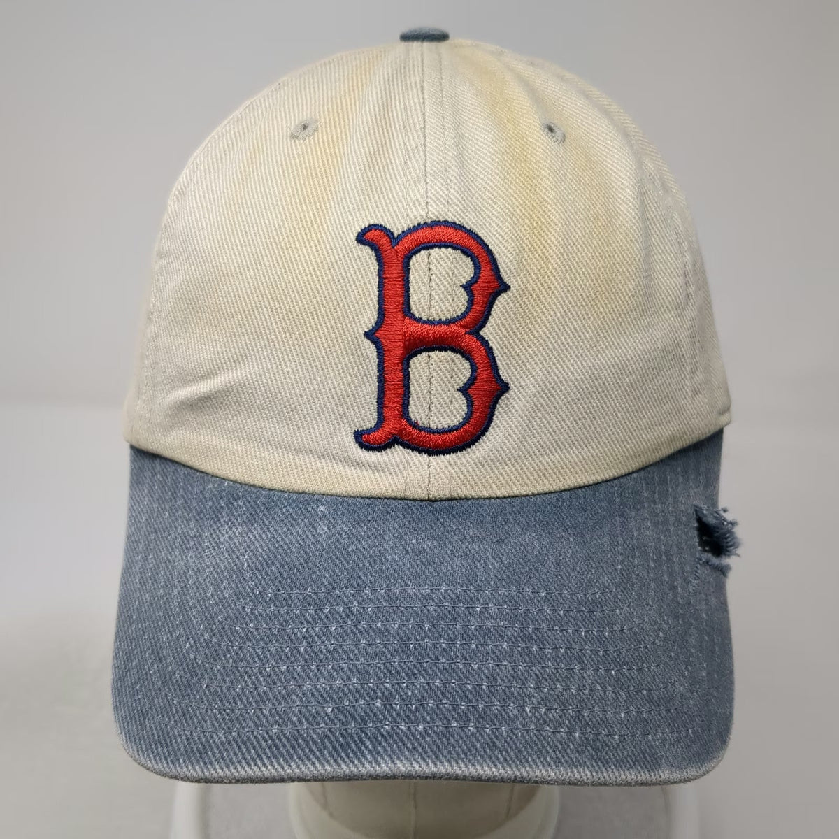 Boston Red Sox MLB Twins Enterprise Baseball Cap Beige Blue Red One Size Hat