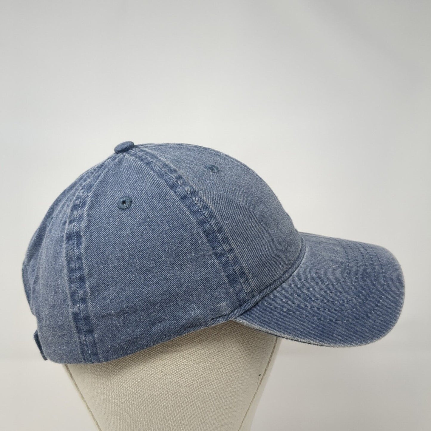 Unbranded Strapback Hat Blue Dark Denim One Size Adjustable Blank