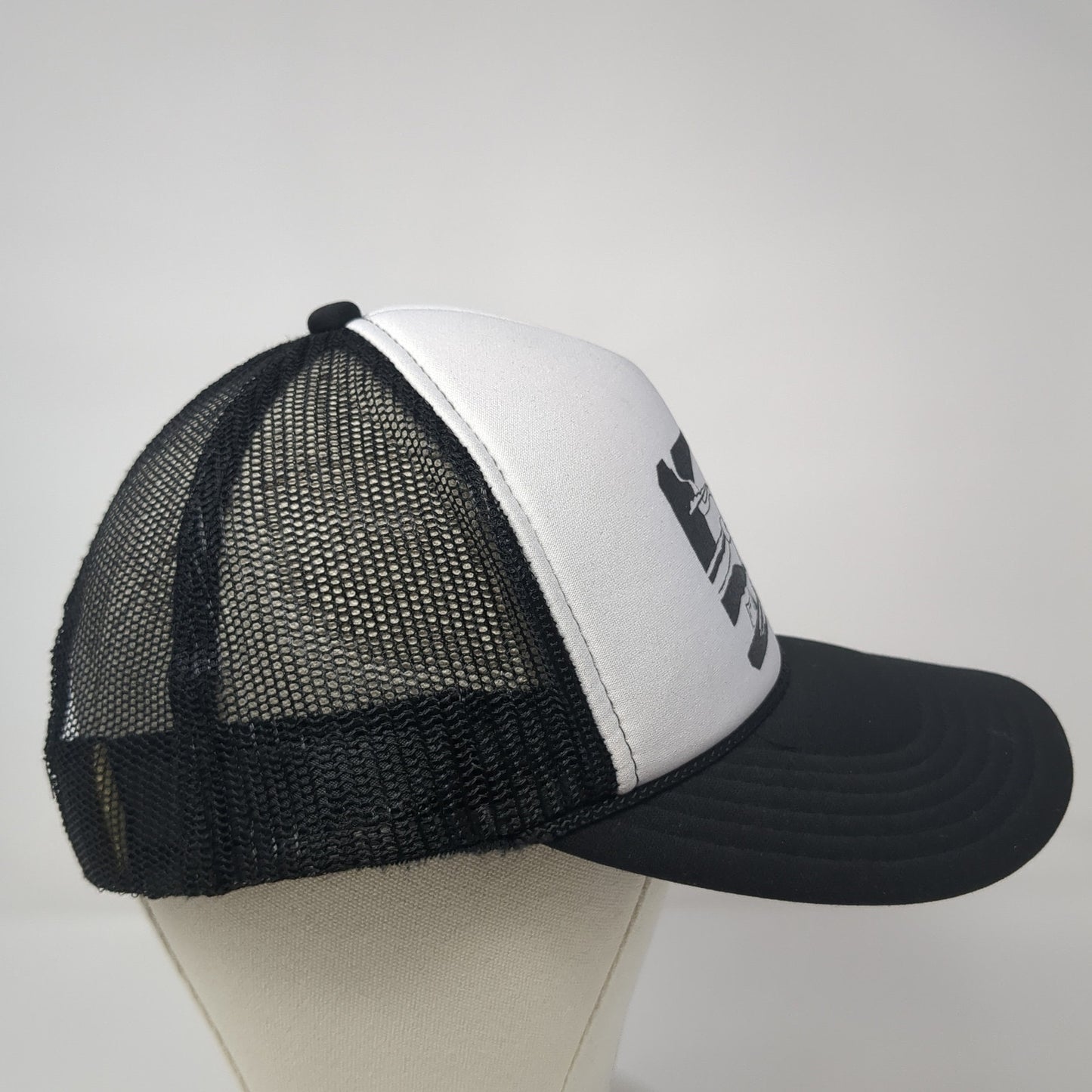 Unbranded Snapback Trucker Hat Black One Size Adjustable Mesh Back 6 Panel