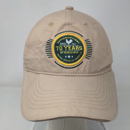 Sanderson Farms United States of America Strapback Hat Tan One Size Vented Holes