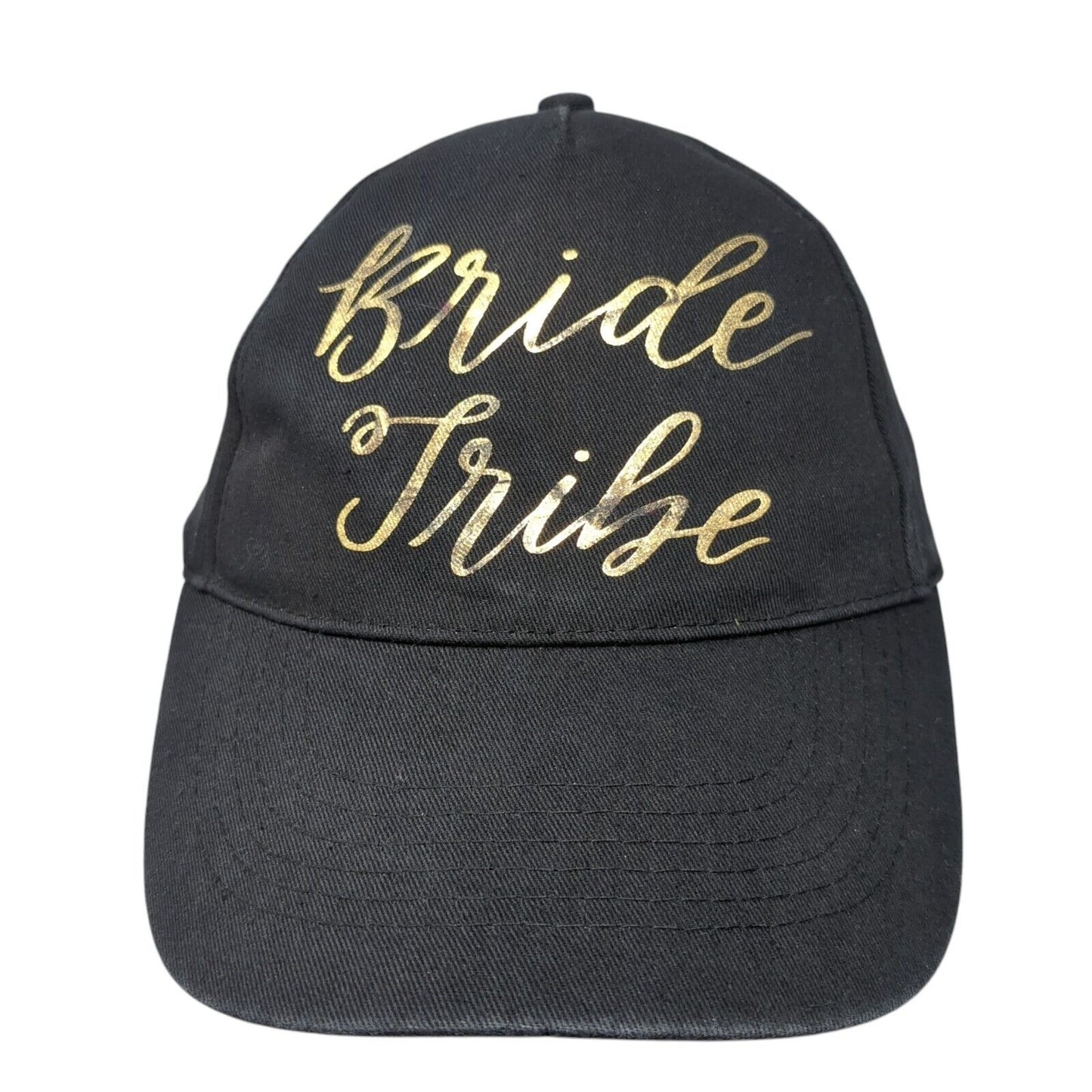 Bride Tribe Strapback Hat Black One Size Adjustable Vented Holes 6 Panel