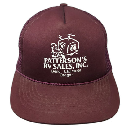Patterson's RV Sales Inc Red Trucker Hat OSFM Oregon Mesh Snapback Bend Camper