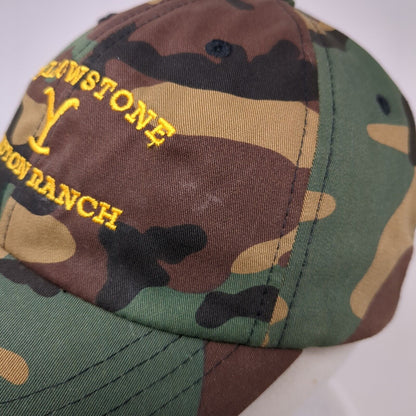 Yellowstone Dutton Ranch Slideback Hat Camo OSFA Embroidered Yupoong