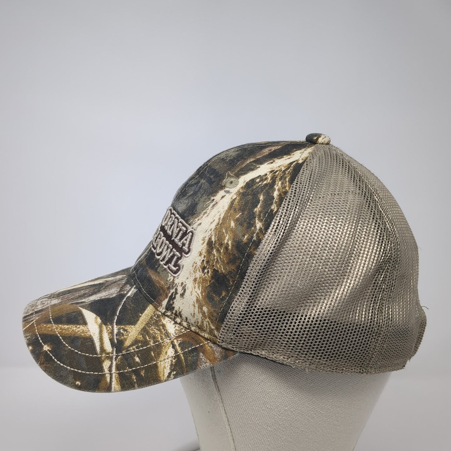 California Waterfowl Strapback Trucker Hat Multi Camo One Size Mesh Back