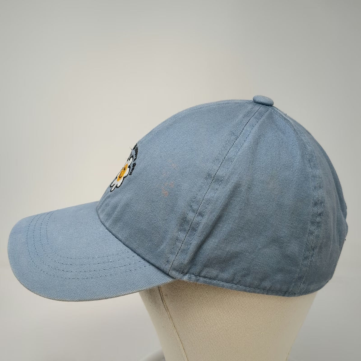 Baseball Cap Blue OSFM Earth Day Every Day Smiling Daisy Flower Slideback Hat