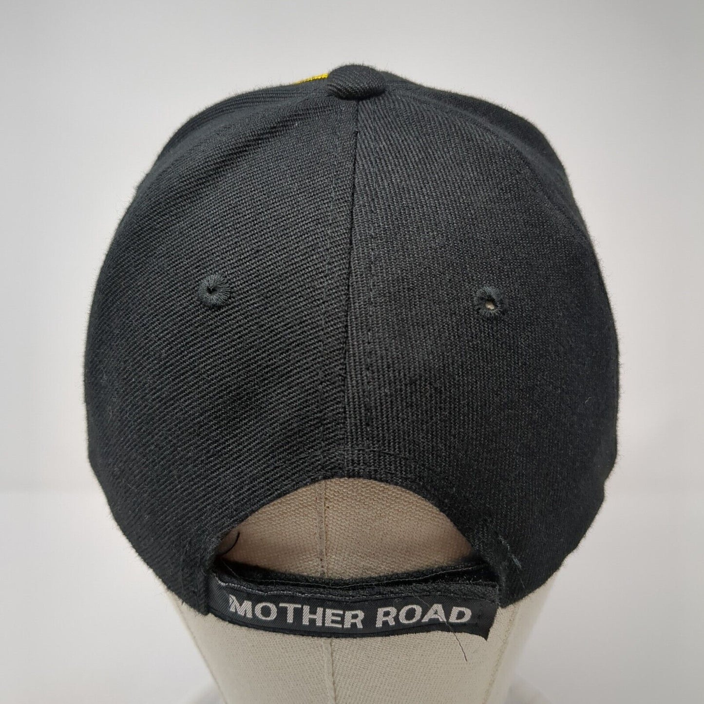 Route 66 The Mother Road Strapback Hat Black One Size Adjustable Embroidered
