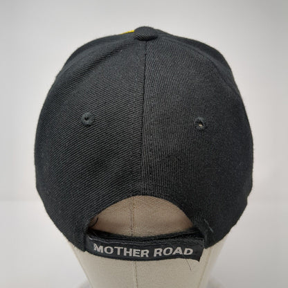 Route 66 The Mother Road Strapback Hat Black One Size Adjustable Embroidered