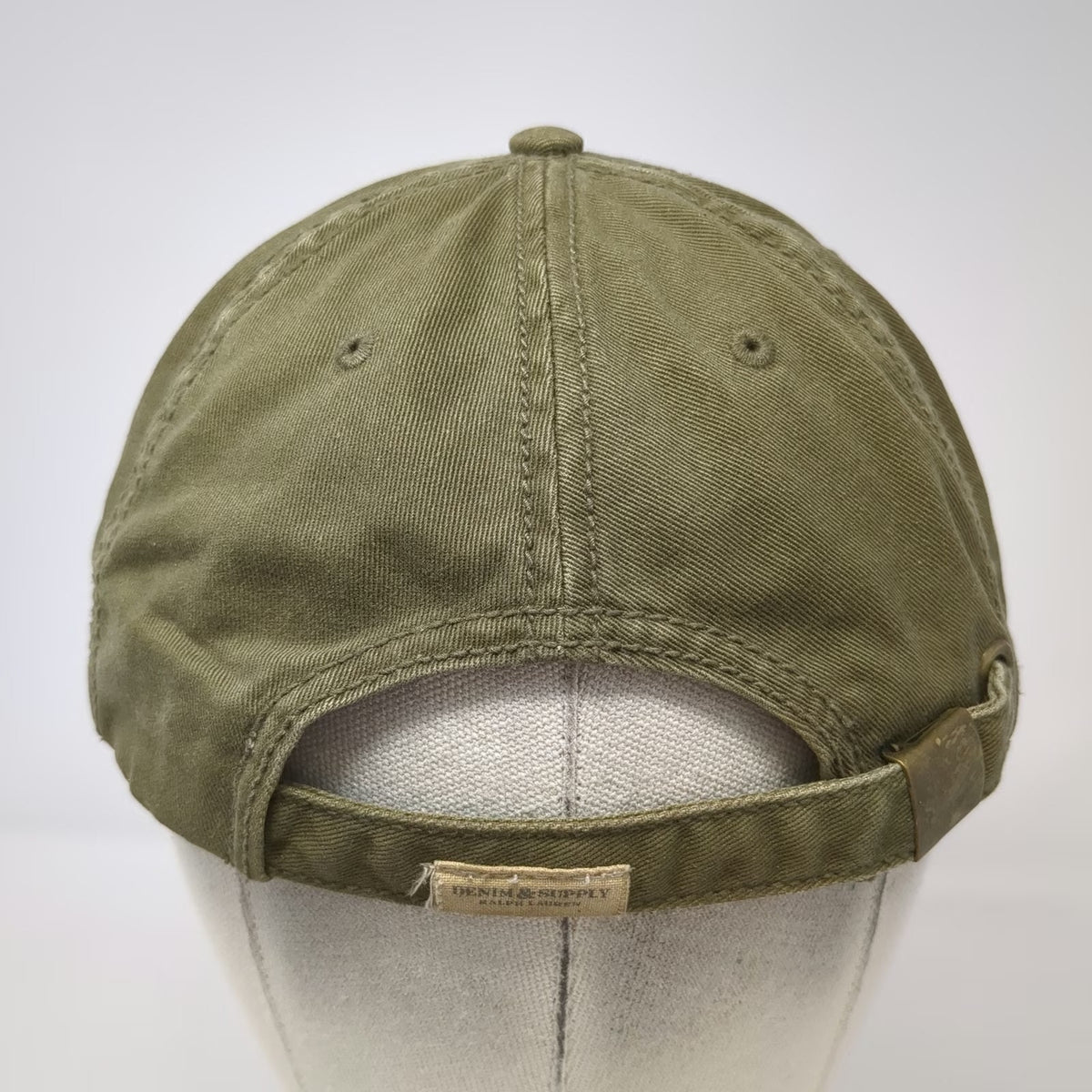Denim & Supply Ralph Lauren Baseball Cap Green One Size Slideback Flag Patch Hat