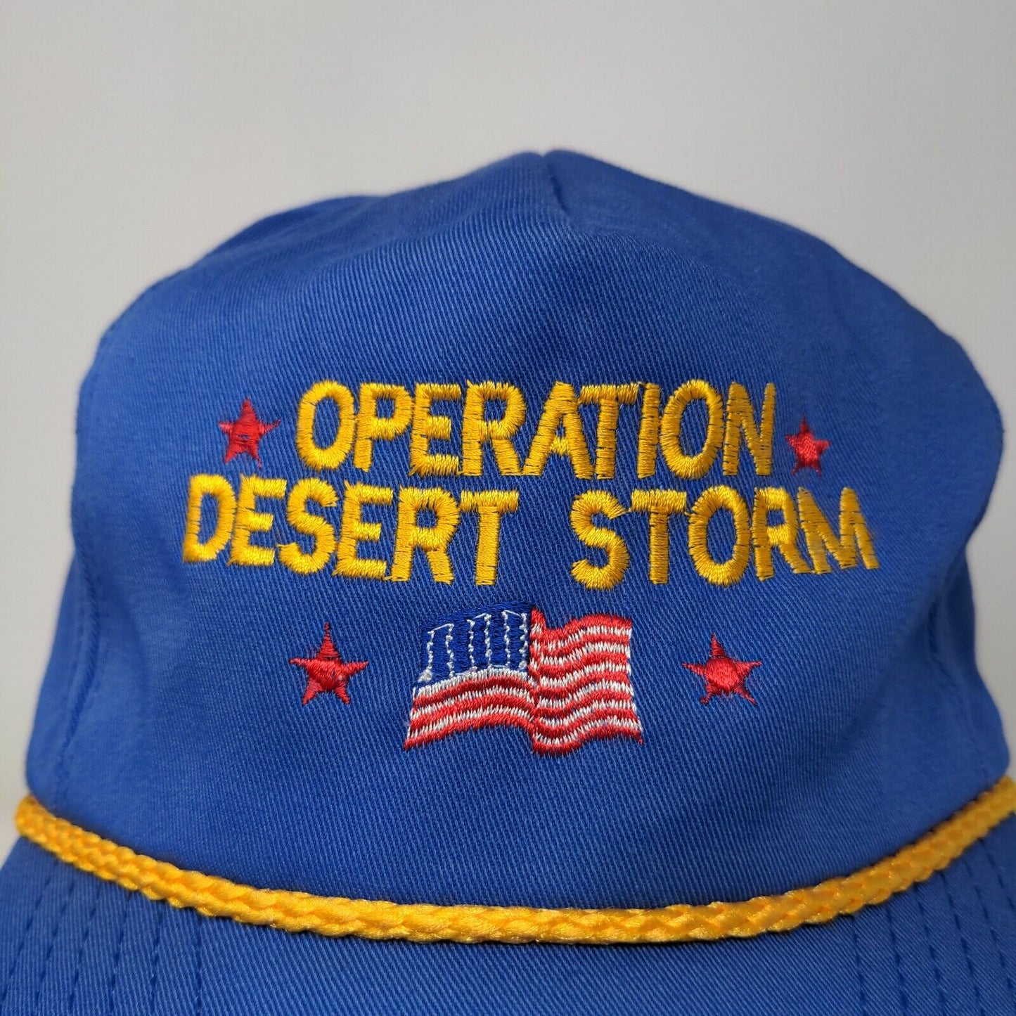 The Executive Line Mens Snapback Trucker Hat Blue Vintage Operation Desert Storm