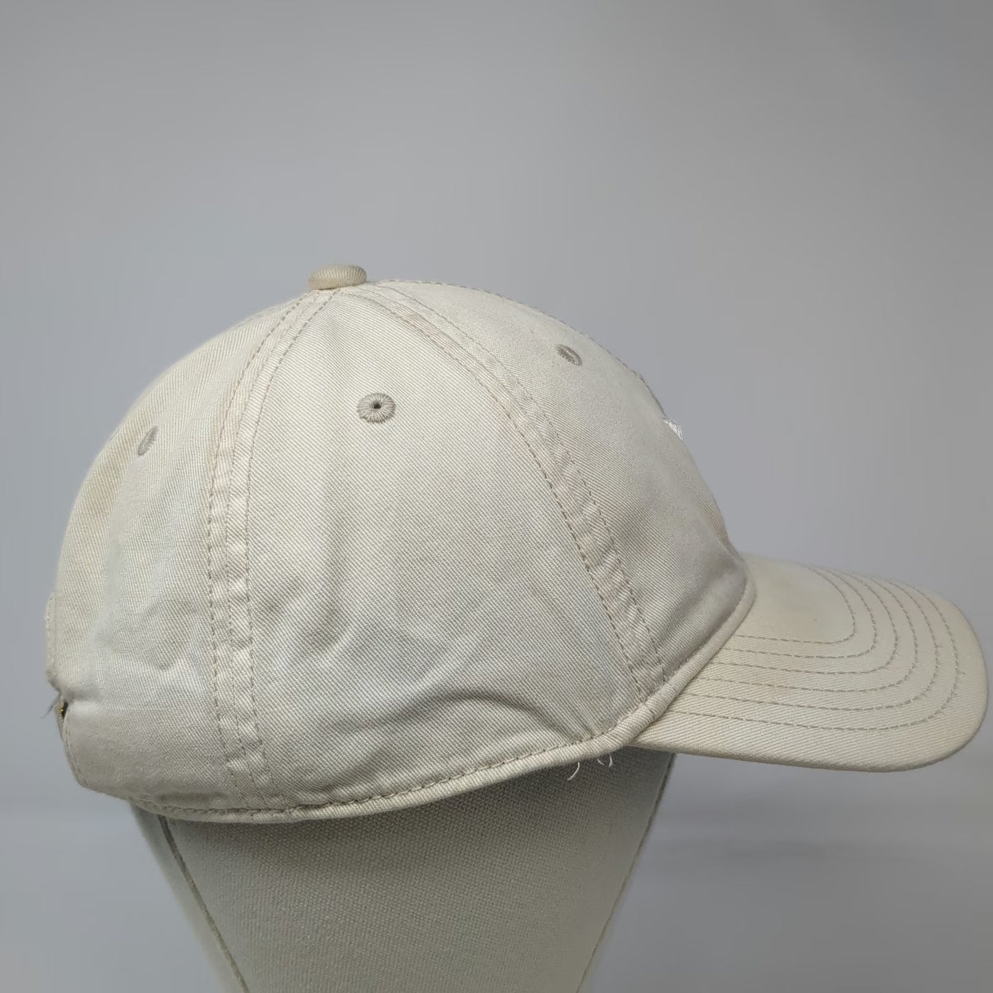adidas Baseball Cap Beige One Size Trefoil Logo Slideback Cotton 6 Panel Hat