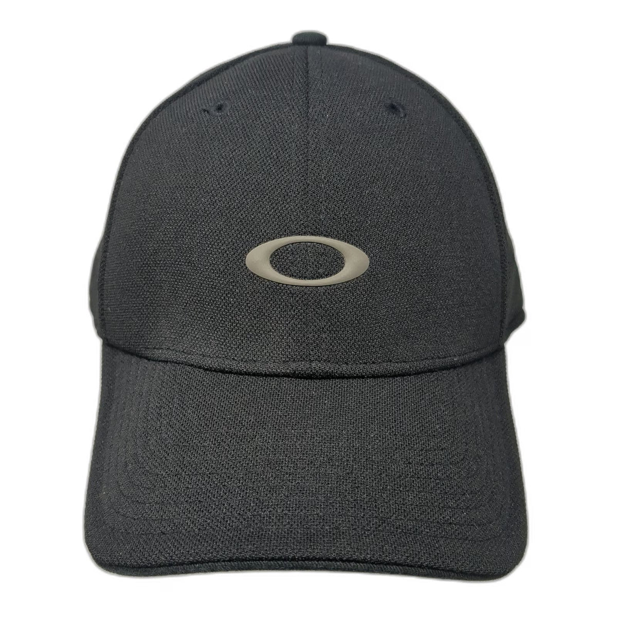 Oakley Baseball Cap Black XL A-Flex Stretch Fit Polyester Curved Brim Sport Hat