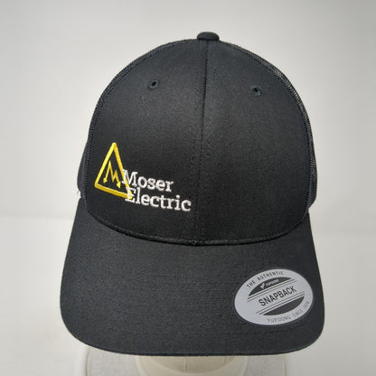 Moser Electric Snapback Trucker Hat Black One Size Mesh Back Sport-Tek