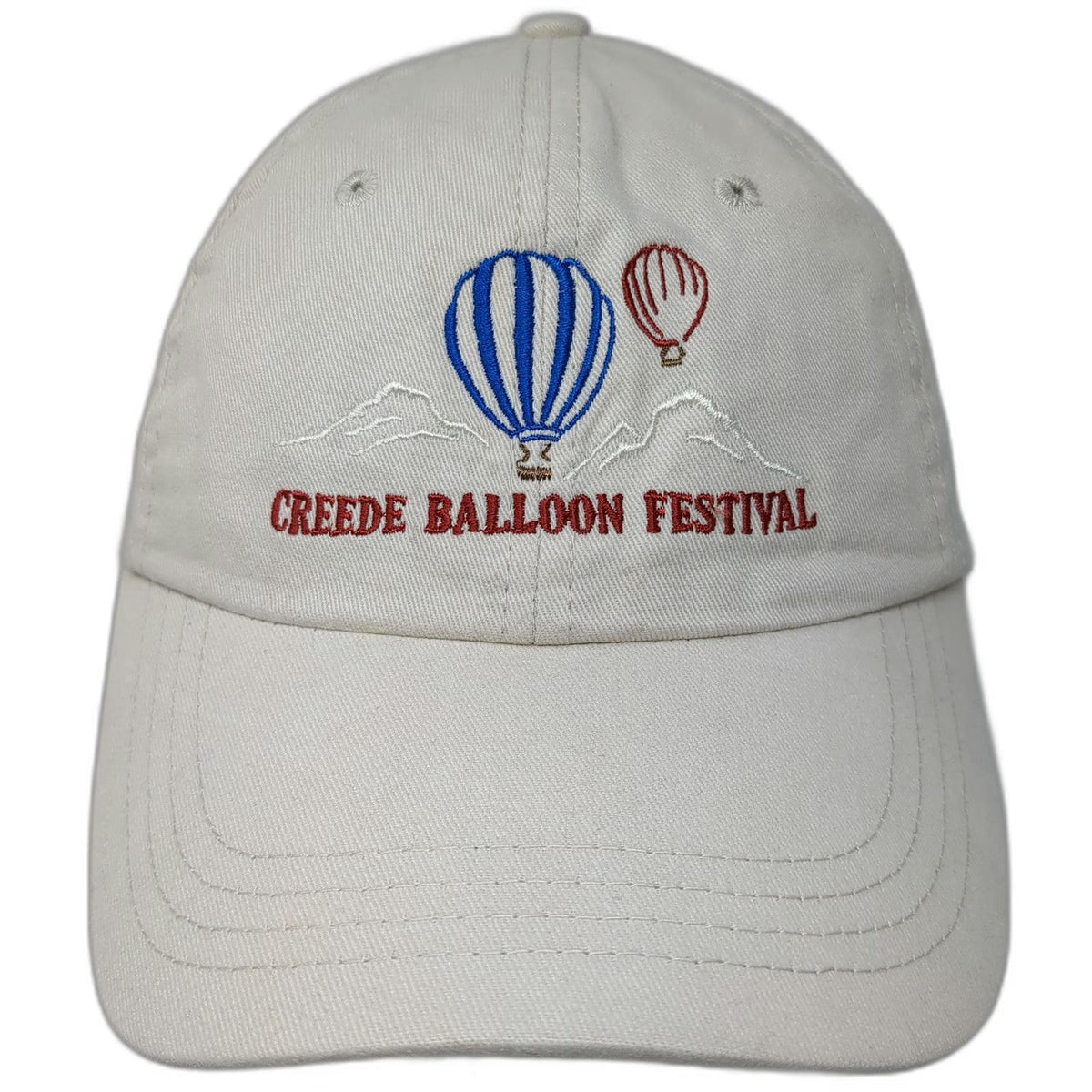 Creede Balloon Festival Beige Baseball Cap One Size Embroidered Hat Strapback