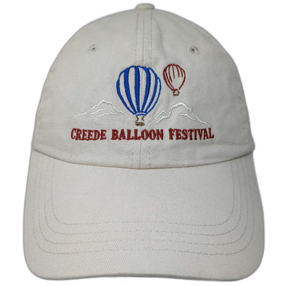 Creede Balloon Festival Beige Baseball Cap One Size Embroidered Hat Strapback