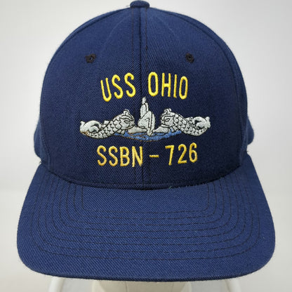 Yupoong Snapback Hat Blue One Size USS Ohio SSBN-726 Submarine Dolphins Military