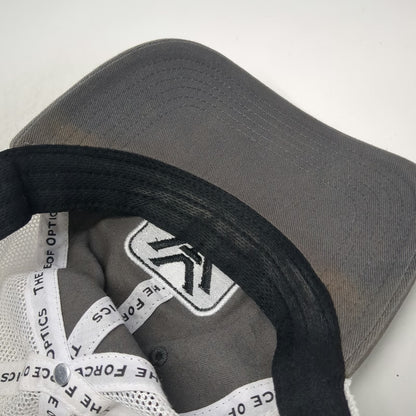 Vortex Gray Baseball Cap One Size Mesh Back Strapback Force of Optics Hat Patch