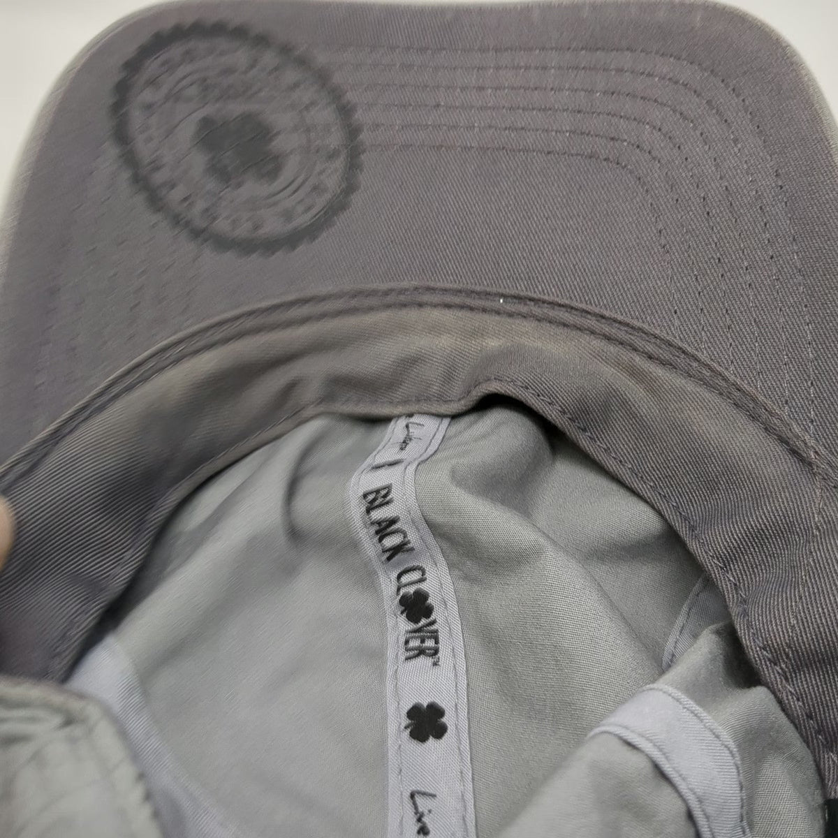 Black Clover Baseball Cap Gray One Size Live Lucky Patch Cotton Hat Slideback