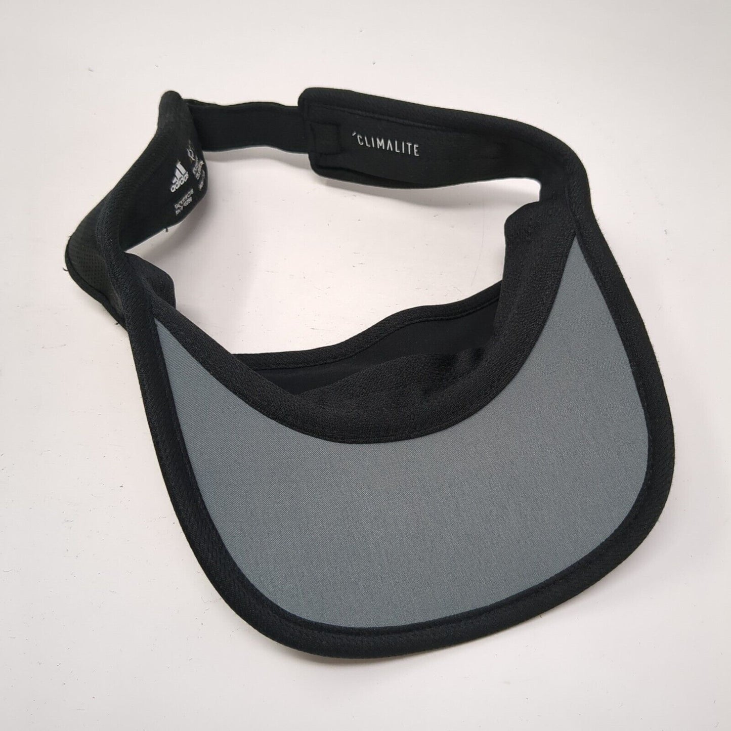 Adidas Climalite Strapback Sun Visor Hat Black OSFA Adjustable 3 Stripes