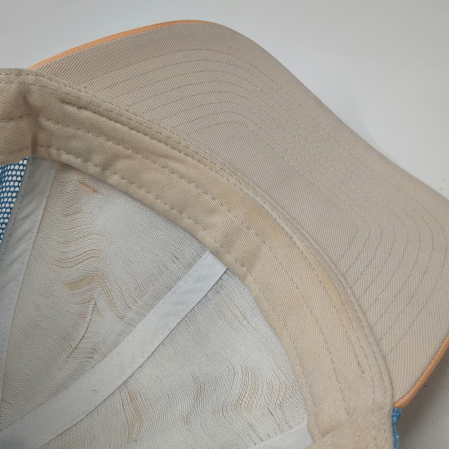 Grace Folly Trucker Hat Beige Orange Blue One Size Mesh Snapback Flat Brim Cap