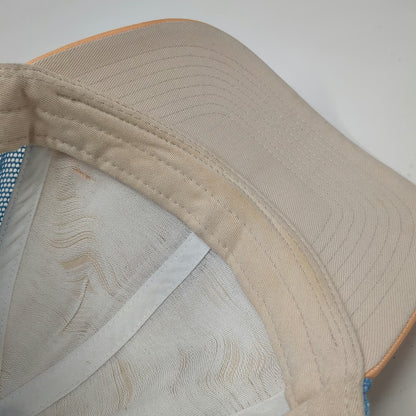 Grace Folly Trucker Hat Beige Orange Blue One Size Mesh Snapback Flat Brim Cap