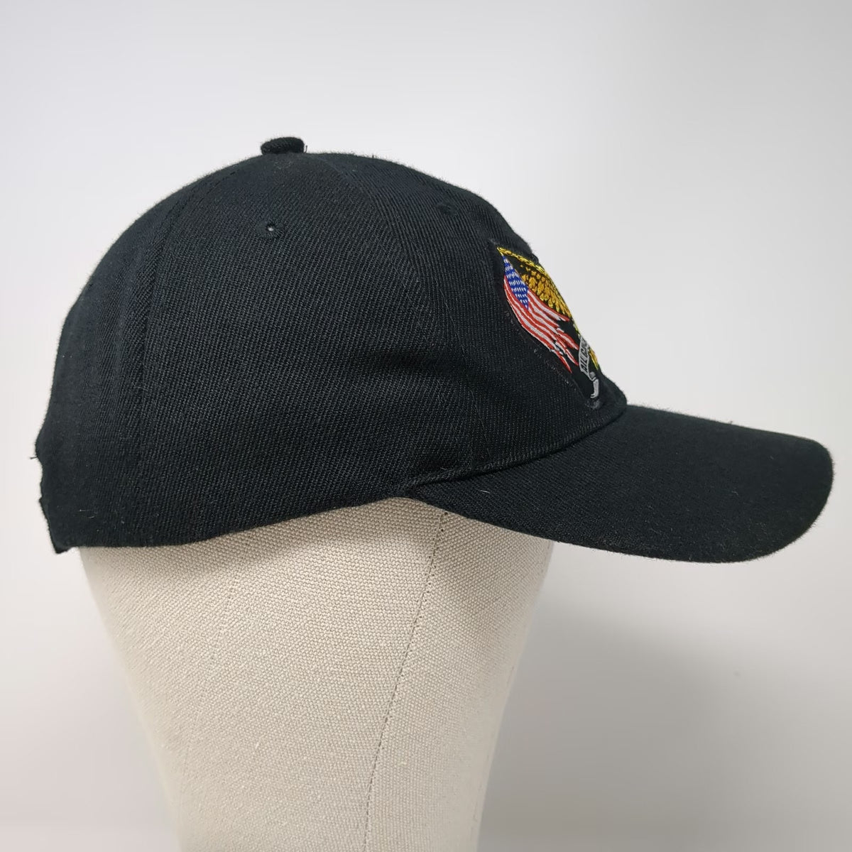 Black Baseball Cap One Size POW-MIA Eagle American Flag Military Veteran Hat