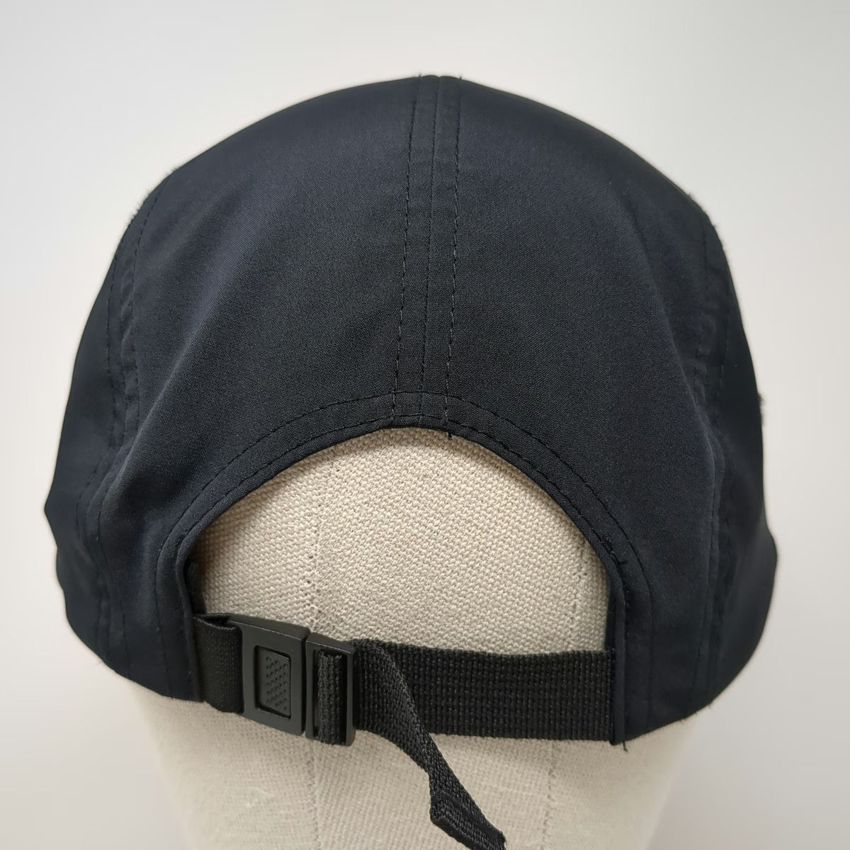 Port Authority 5 Panel Black One Size Performance Flat Brim Hat Strapback Buckle