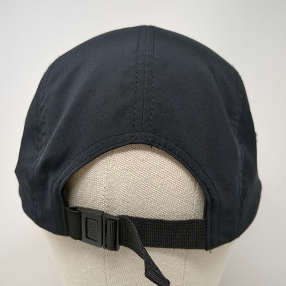 Port Authority 5 Panel Black One Size Performance Flat Brim Hat Strapback Buckle