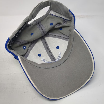 Top Level U.S. Air Force Baseball Cap Gray One Size Strapback Blue Accents Hat